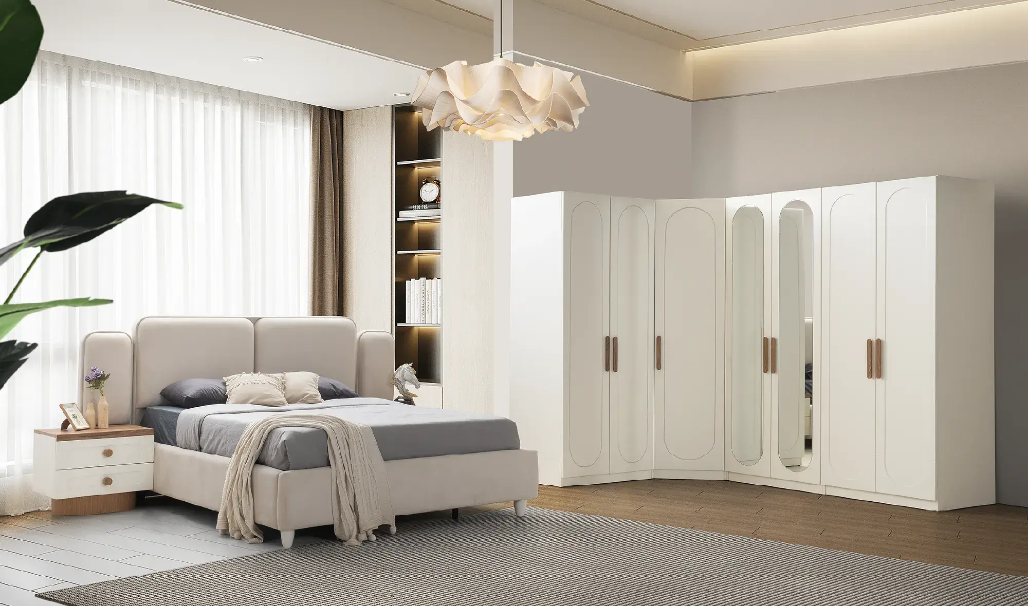 Gardırop + Şifonyer + 2 Komodin + Başlık